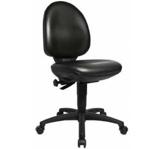 Arbeitsstuhl TEC 50 Sitz Kunstleder schwarz Sitzhöhe 440-570 mm mit Rollen