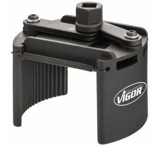 VIGOR Ölfilter-Spannschlüssel, 115 - 140 mm, universal, Außen-Sechskant 24 mm, Vierkant hohl 12,5 mm (1/2"), 115 - 140