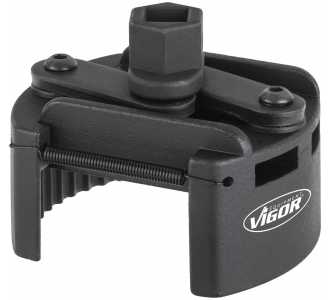 VIGOR Ölfilter-Spannschlüssel, 80 - 115 mm, universal, Außen-Sechskant 22 mm, Vierkant hohl 12,5 mm (1/2"), 80 - 115