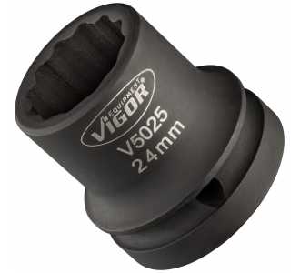 VIGOR Schlagschrauber Steckschlüsseleinsatz, Vierkant hohl 20 mm (3/4"), Außen Doppel-Sechskant Profil, 24 mm