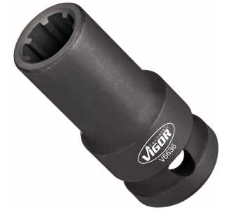 VIGOR Steckschlüsseleinsatz, Vierkant hohl 12,5 mm (1/2"), Rillenprofil, 14 mm