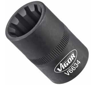 VIGOR Steckschlüsseleinsatz, Vierkant hohl 12,5 mm (1/2"), Rillenprofil, 20 mm
