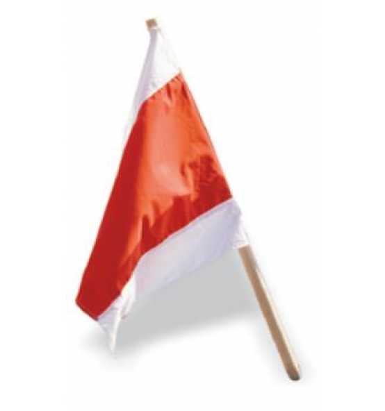 Feldtmann Warnflagge 50 x 50 cm weiß-orange-weiß mit Holzstab - bei   online kaufen