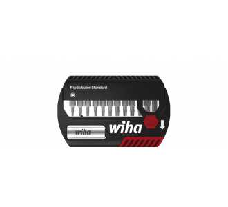 Wiha Bit Set FlipSelector Standard 13-tlg., 25 mm Torx Tamper Resistant (mit Bohrung) 1/4", magnetischer Bithalter, Öffnen per Knopfdruck