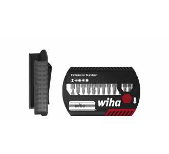 Wiha Bit Set FlipSelector Standard 25 mm gemischt 13-tlg. 1/4" C6,3 mit Gürtelclip (39083)
