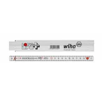 Wiha Meterstab Longlife Plus Composite 2 m metrische Skala, 10 Glieder, Farbe: weiß (27059)