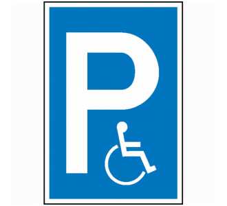 Parkplatzschild Kunstst. B250xH400 mm Nur für Behinderte