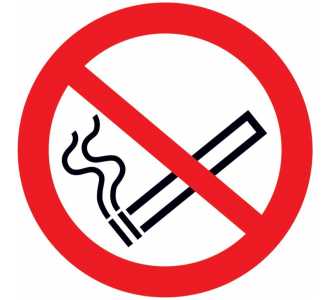 Verbotsschild Folie D50 mm Rauchen verboten 6 Stk.pro Bogen