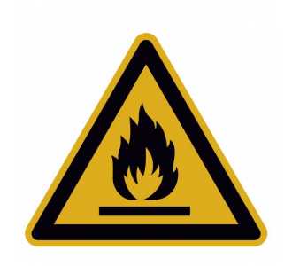 Warnschild Aluminium SL 200 mm Warnung vor feuergefährlichen Stoffen