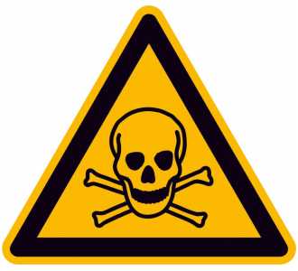 Warnschild Aluminium SL 200 mm Warnung vor giftigen Stoffen