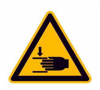 Warnschild Folie SL 100 mm Warnung vor Handverletzungen
