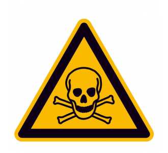 Warnschild Folie SL 200 mm Warnung vor giftigen Stoffen